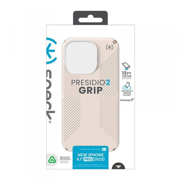 Speck Presidio2 Grip - Etui iPhone 15 Pro (Bleached Bone / Heirloom Gold / Hazel Brown)