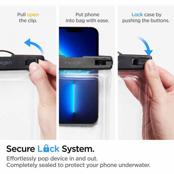Spigen A610 Universal Waterproof Float Case - Etui do smartfonów do 6.9&quot; (Przezoczysty)