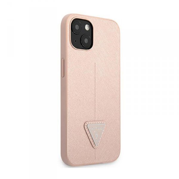 Guess Saffiano Triangle Logo Case – Etui iPhone 14 Plus (różowy)