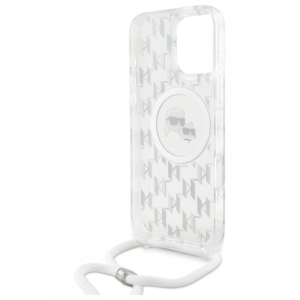 Karl Lagerfeld IML Crossbody Monogram Karl & Choupette Head MagSafe - Etui iPhone 16 Pro Max (przezroczysty)