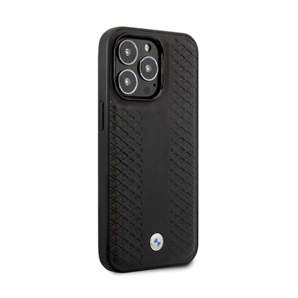 BMW Leather Diamond Pattern - Etui iPhone 14 Pro (Czarny)