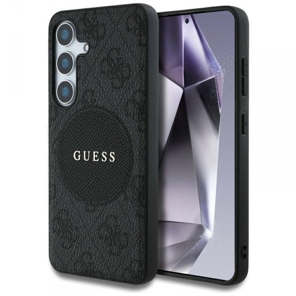 Guess 4G Round Patch Classic Logo MagSafe - Etui do Samsung Galaxy S25+ (czarny)