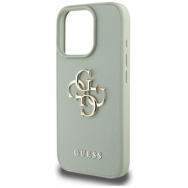 Guess Grained Big 4G Logo Small Classic Logo - Etui do iPhone 16 Pro Max (zielony)