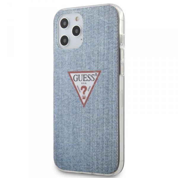 Guess Denim Triangle Lt - Etui iPhone 12 Pro Max (niebieski)