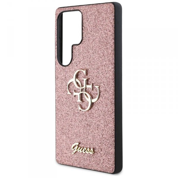 Guess Fixed Glitter Big 4G Metal Logo - Etui do Samsung Galaxy S25 Ultra (różowy)