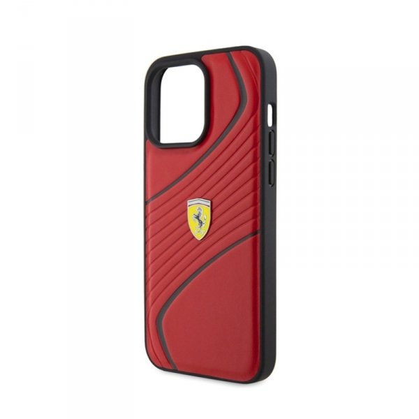 Ferrari Twist Metal Logo - Etui iPhone 15 Pro Max (czerwony)