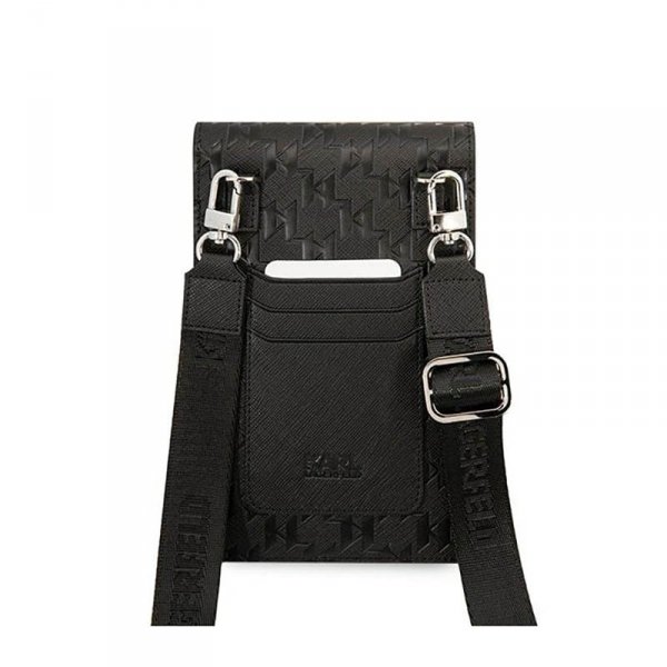 Karl Lagerfeld Monogram Plate Wallet Phone Bag - Torba na smartfona i akcesoria (czarny)