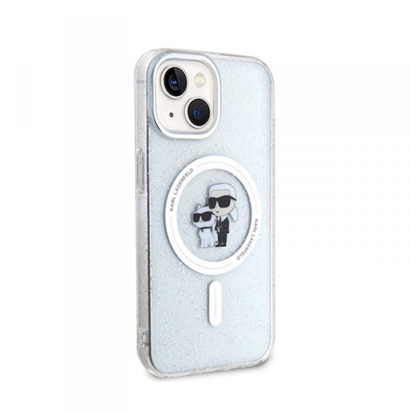 Karl Lagerfeld Karl & Choupette Glitter Magsafe - Etui iPhone 15 Plus (przezroczysty)