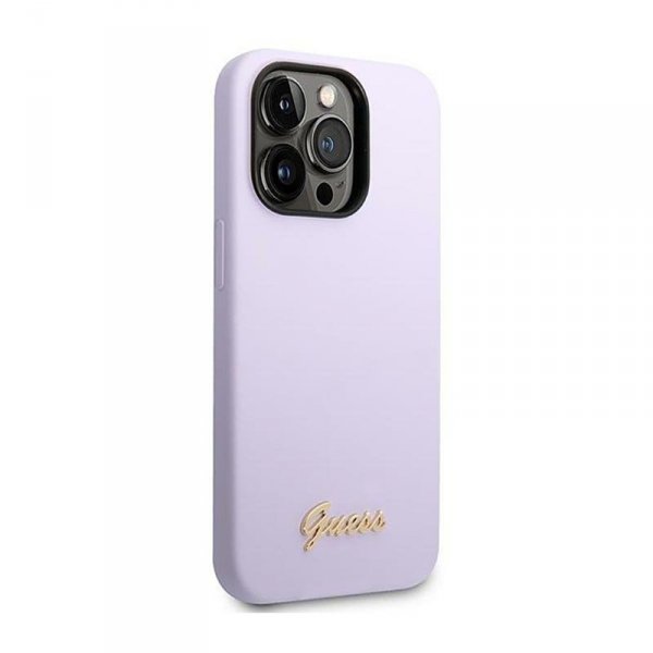 Guess Silicone Vintage - Etui iPhone 14 Pro Max (fioletowy)