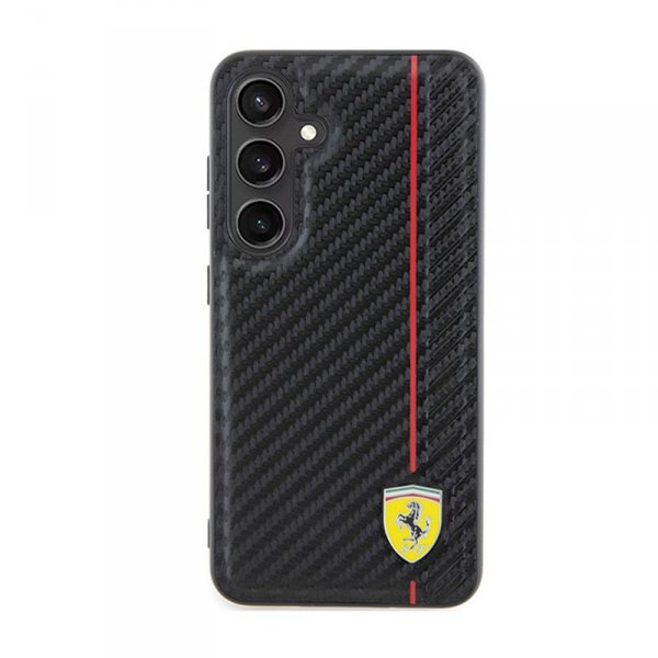 Ferrari Carbon Printed Line - Etui Samsung Galaxy S24 (czarny)
