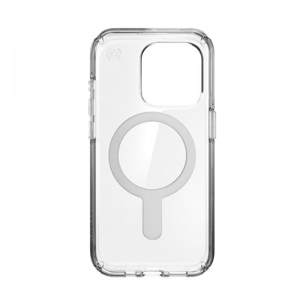 Speck Presidio Perfect-Clear ClickLock & Magsafe - Etui iPhone 15 Pro (Clear / Chrome Finish / Serene Silver)