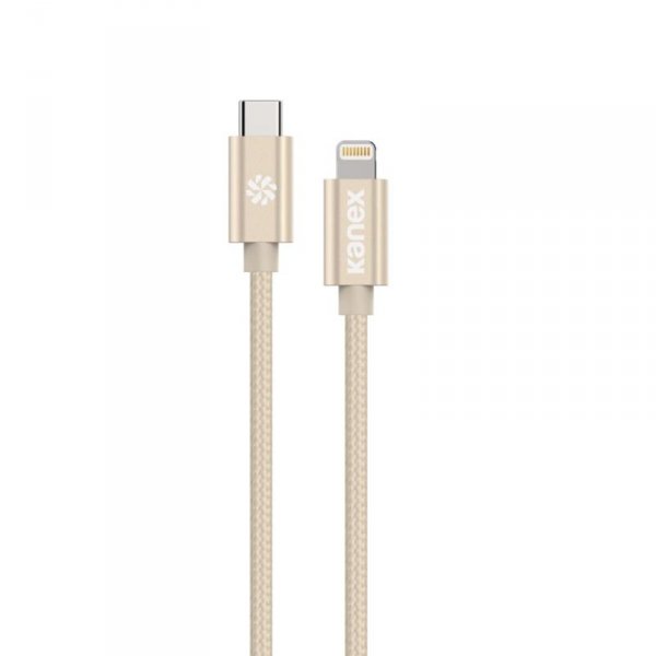 Kanex DuraBraid - Kabel połączeniowy USB-C (Power Delivery) na Lightning certyfikat MFi 1,2 m (Gold)