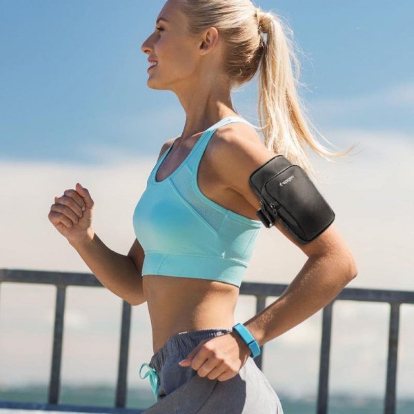Spigen A702 Dynamic Shield Armband - Etui / Sportowa opaska na ramię na smartfon do 6.9&quot; (Czarny)