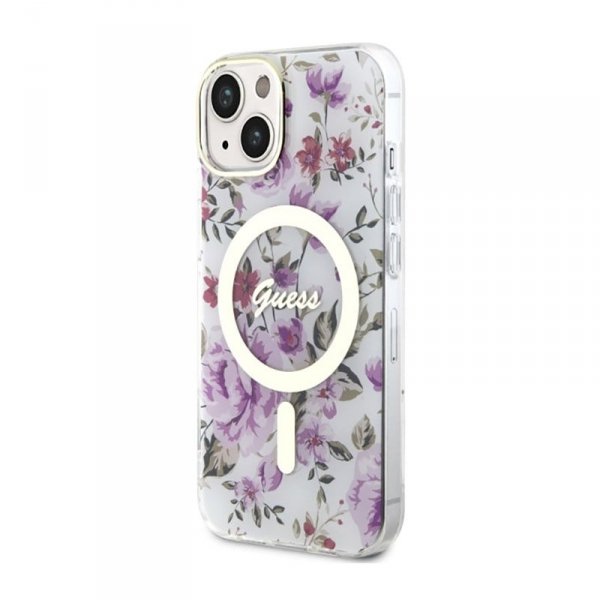 Guess Flower MagSafe - Etui iPhone 14 Plus (Przezroczysty)