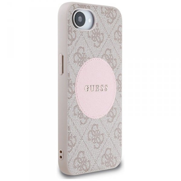 Guess 4G Circle Classic Logo MagSafe - Etui do iPhone 16e (różowo)