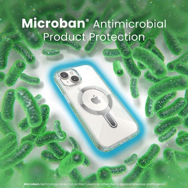 Speck Presidio Perfect-Clear Grip ClickLock & MagSafe - Etui iPhone 16e / iPhone 15 / iPhone 14 / iPhone 13 (Clear / Chrome Fini