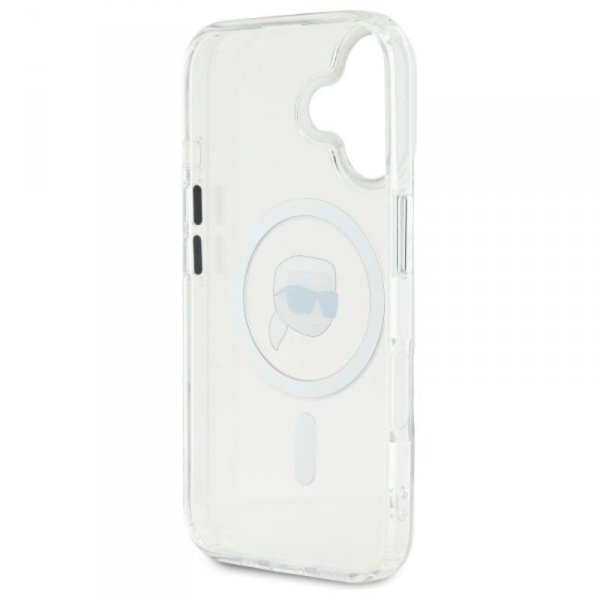 Karl Lagerfeld IML Metal Karl Head MagSafe - Etui iPhone 16 (biały)
