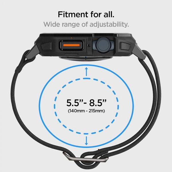 Spigen Lite Fit &quot;Pro&quot; - Etui z paskiem do Apple Watch 4/5/6/7/8/9/SE 44/45 mm (Matte Black)