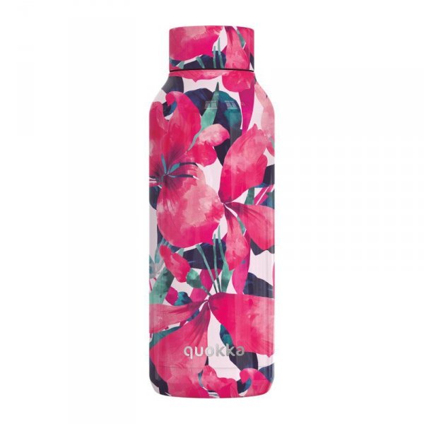 Quokka Solid - Butelka termiczna ze stali nierdzewnej 510 ml (Pink Bloom)
