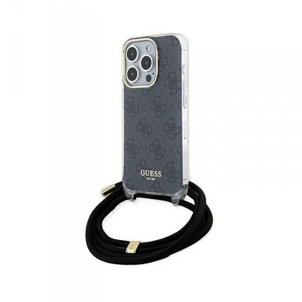 Guess Crossbody Cord 4G Print - Etui iPhone 15 Pro (czarny)