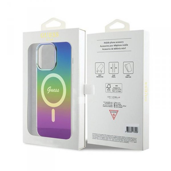 Guess IML Iridescent MagSafe - Etui iPhone 15 Pro (kolorowy)