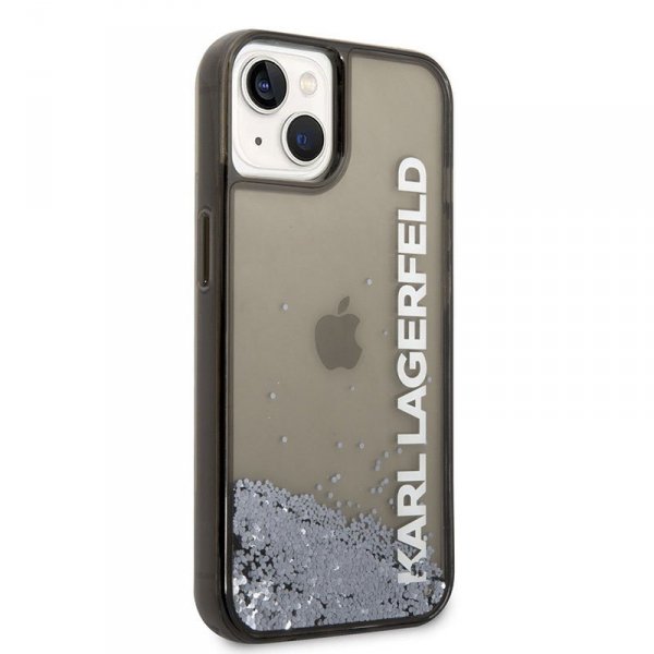 Karl Lagerfeld Liquid Glitter Translucent Elongated Logo Case – Etui iPhone 14 Plus (czarny)