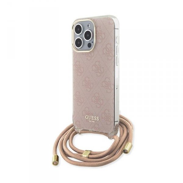 Guess Crossbody Cord 4G Print - Etui iPhone 15 Pro (różowy)