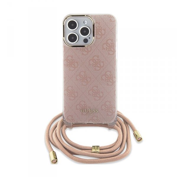 Guess Crossbody Cord 4G Print - Etui iPhone 15 Pro (różowy)