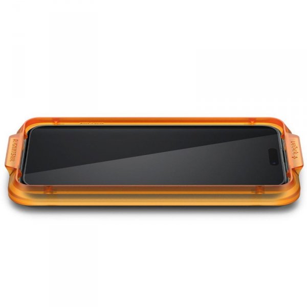 Spigen Alm Glass FC 2-Pack - Szkło hartowane do iPhone 15 Pro 2 szt (Czarna ramka)