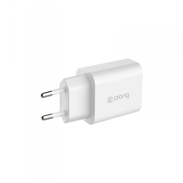 Crong USB-C Travel Charger – Ładowarka sieciowa USB-C Power Delivery 20W (biały)