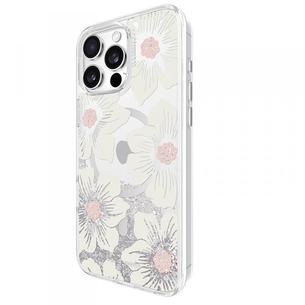 Kate Spade New York Liquid Glitter MagSafe - Etui iPhone 16 Pro Max (Hollyhock Floral)