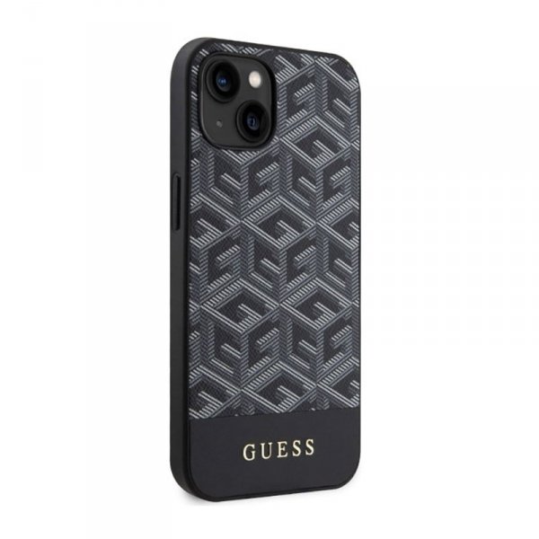 Guess GCube Stripes MagSafe - Etui iPhone 14 Plus (Czarny)