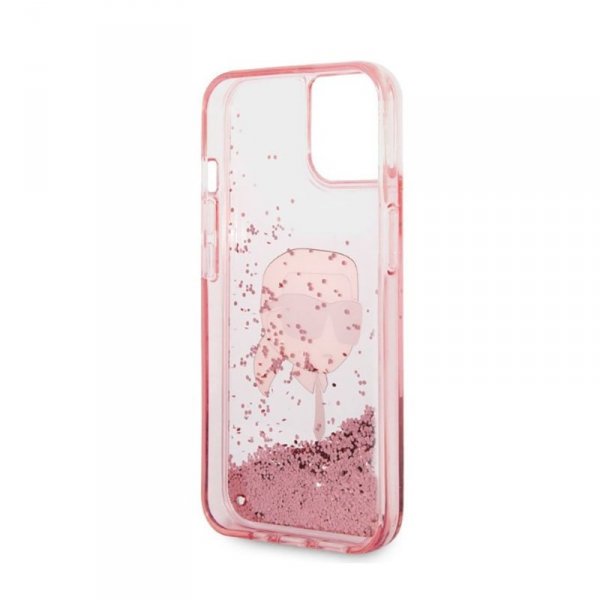Karl Lagerfeld Liquid Glitter NFT Karl&#039;s Head - Etui iPhone 14 Plus (różowy)
