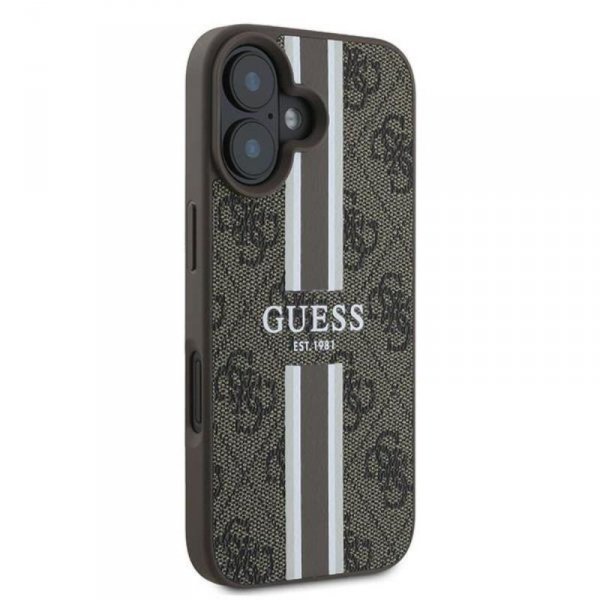 Guess 4G Printed Stripes MagSafe - Etui iPhone 16 Plus (brązowy)