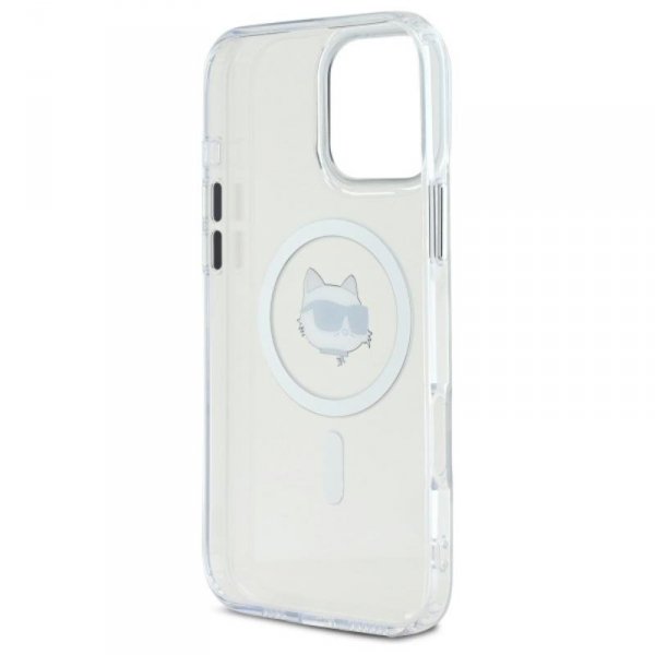 Karl Lagerfeld IML Metal Choupette Head MagSafe - Etui iPhone 16 Pro (biały)