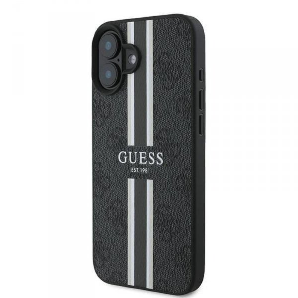 Guess 4G Printed Stripes MagSafe - Etui iPhone 16 Plus (czarny)