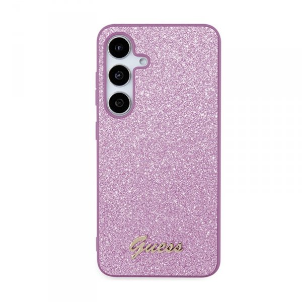 Guess Glitter Flakes Metal Logo Case - Etui Samsung Galaxy S24 (fioletowy)