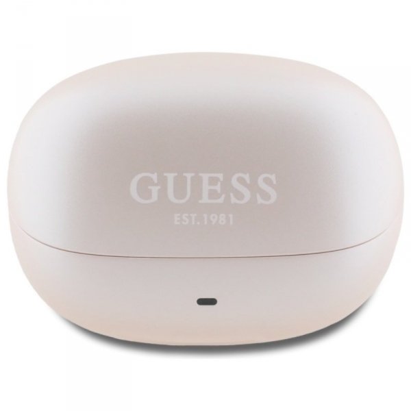 Guess Capsule Printed Logo - Słuchawki Bluetooth TWS ANC & ENC + etui ładujące (różowy)