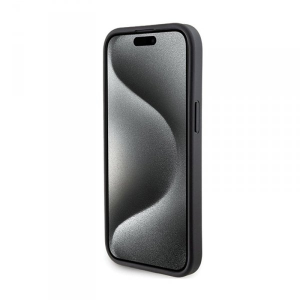 Karl Lagerfeld Gripstand Saffiano Choupette Pins - Etui iPhone 15 (czarny)