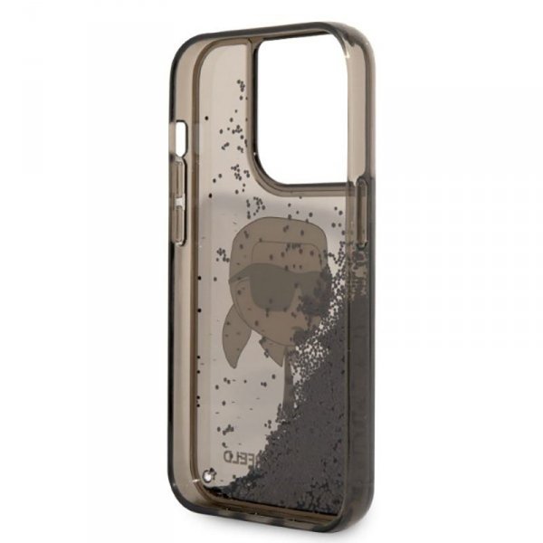 Karl Lagerfeld Liquid Glitter NFT Karl&#039;s Head - Etui iPhone 14 Pro (czarny)