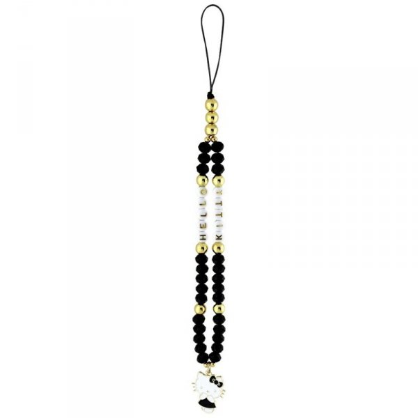 Hello Kitty Pearls and Beads Kitty Charm - Zawieszka do telefonu (czarny)