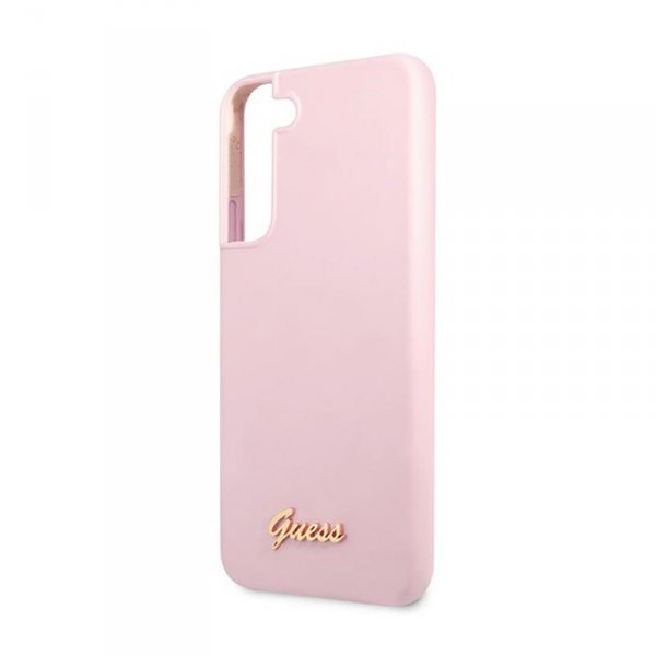 Guess Silicone Script Metal Logo - Etui Samsung Galaxy S22+ (lawenda)