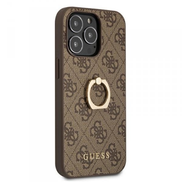 Guess 4G Ring Case - Etui iPhone 13 Pro (brązowy)