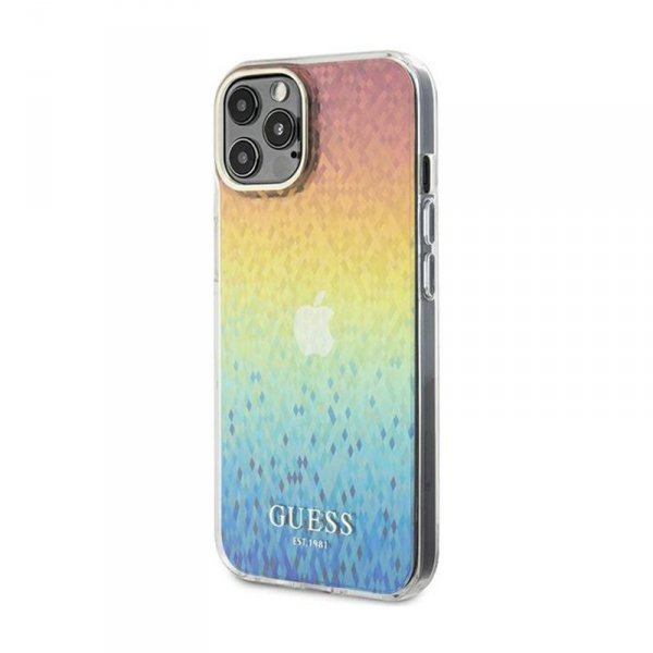 Guess IML Faceted Mirror Disco Iridescent - Etui iPhone 12 / iPhone 12 Pro (Iridescent)
