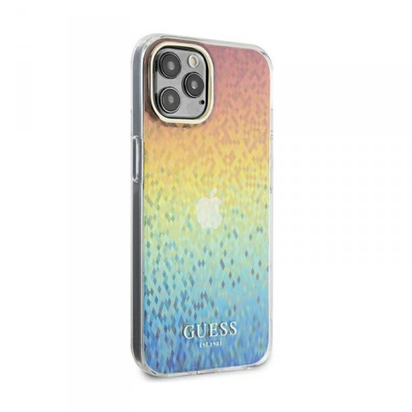 Guess IML Faceted Mirror Disco Iridescent - Etui iPhone 12 / iPhone 12 Pro (Iridescent)