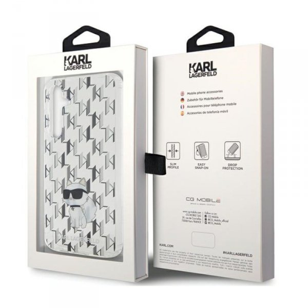 Karl Lagerfeld Monogram Choupette - Etui Samsung Galaxy S23 FE (przezroczysty)