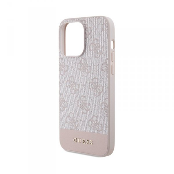 Guess 4G Bottom Stripe Collection - Etui iPhone 15 Pro Max (różowy)