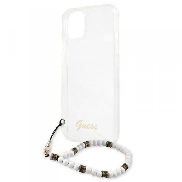 Guess White Pearl Strap - Etui iPhone 13 Mini (przezroczysty)