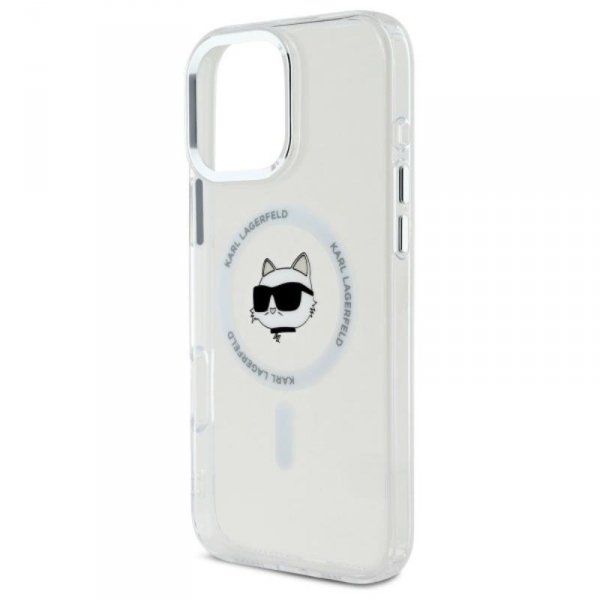 Karl Lagerfeld IML Metal Choupette Head MagSafe - Etui iPhone 16 Pro Max (biały)