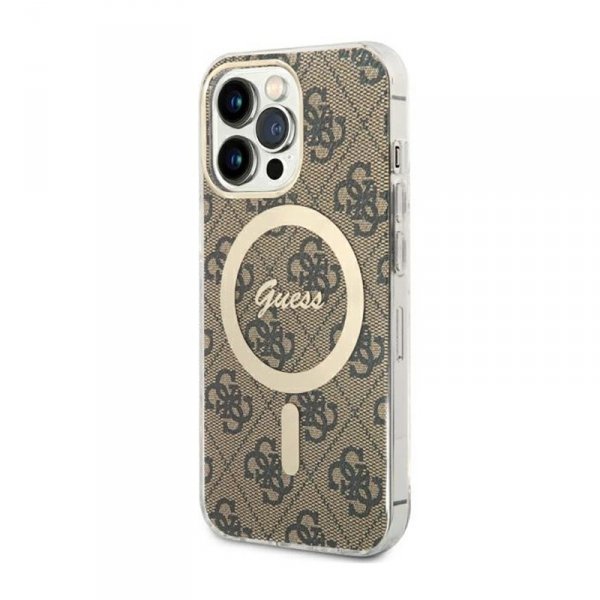 Guess 4G MagSafe - Etui iPhone 13 Pro (Brązowy)